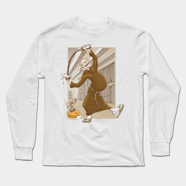 Drunk Monk Long Sleeve T-Shirt by musarter